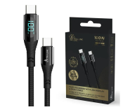 ExtraLink Smart Life Braided USB-C z wyświetlaczem LED 100W, 2m Czarny - 1550947 - zdjęcie 2